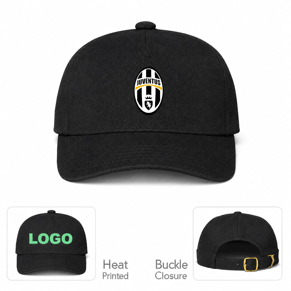 Juventus Football Club Classic Dad Baseball Cap Hat - Black
