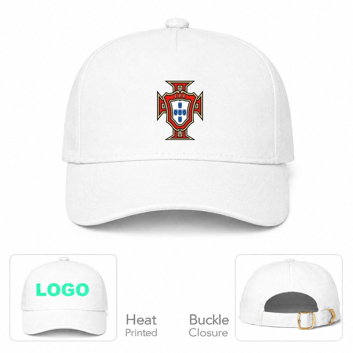 Portugal National Soccer Team Dad Baseball Cap Hat - White