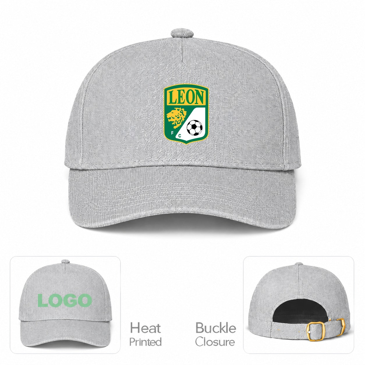 Leon FC Dad Baseball Cap Hat - Gray