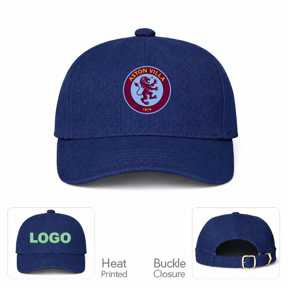 Aston Villa FC Dad Baseball Cap Hat - Navy