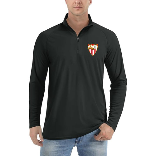 Men's Sevilla FC Lightweight Quarter-Zip Athletic Shirt Long Sleeve Performance Wear