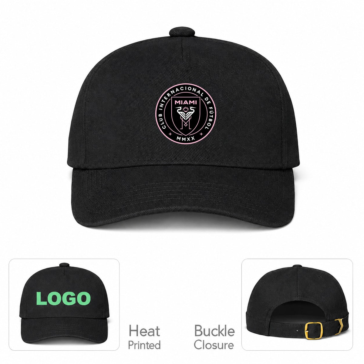 Inter Miami FC Dad Baseball Cap Hat - Black