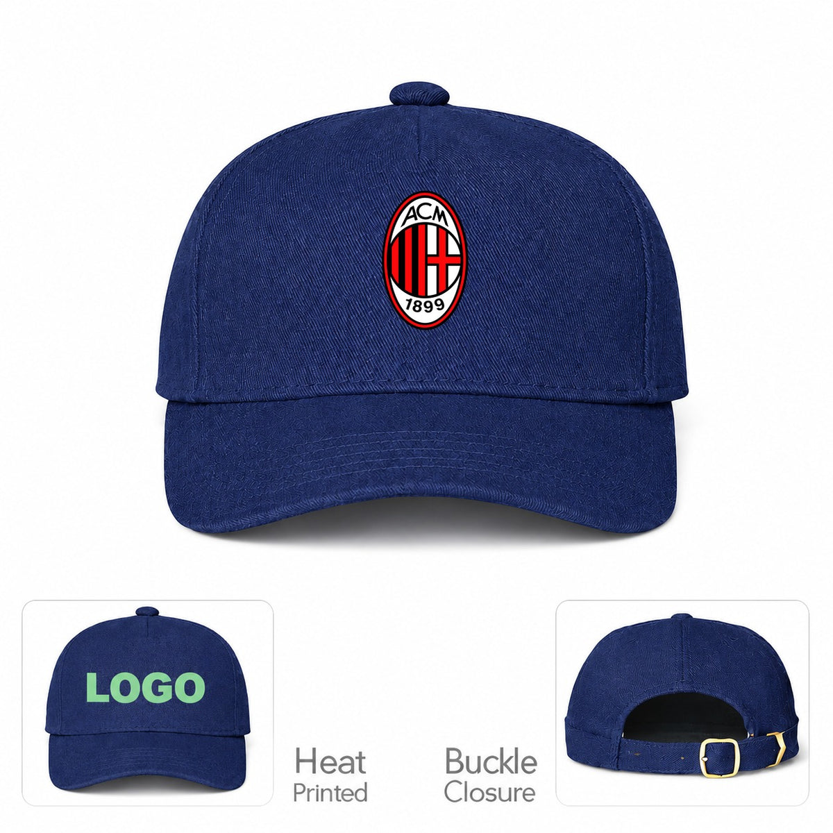AC Milan Soccer Dad Baseball Cap Hat - Navy