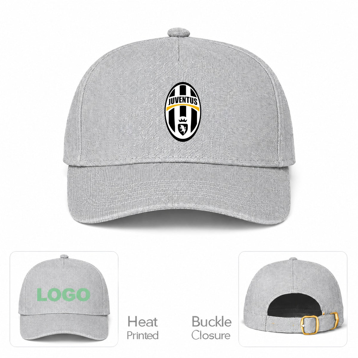 Juventus Football Club Classic Dad Baseball Cap Hat - Gray