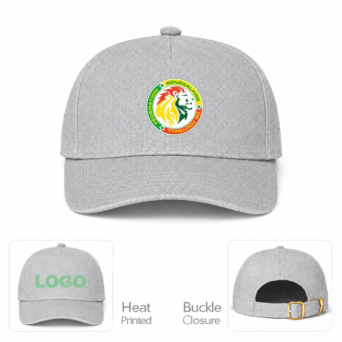 Senegal National Soccer Team Dad Baseball Cap Hat - Gray