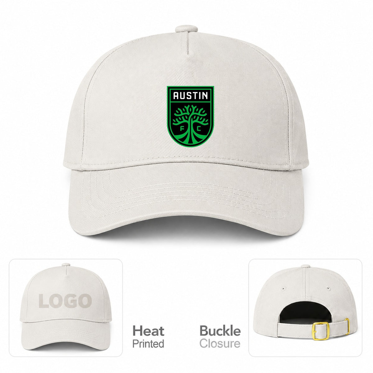 Austin FC Dad Baseball Cap Hat - Beige