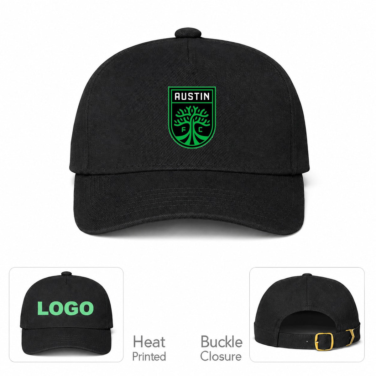Austin FC Dad Baseball Cap Hat - Black
