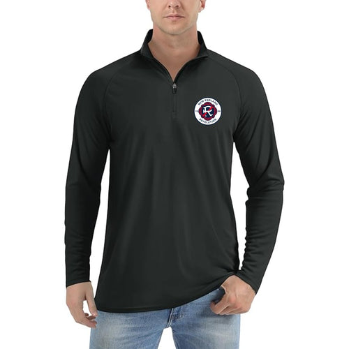 Men's New England Revolution FC Lightweight Quarter-Zip Athletic Shirt Long Sleeve Performance Wear