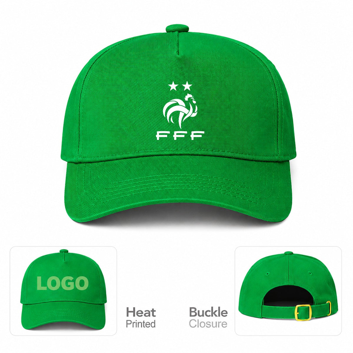 France Soccer Dad Baseball Cap Hat - Kelly Green
