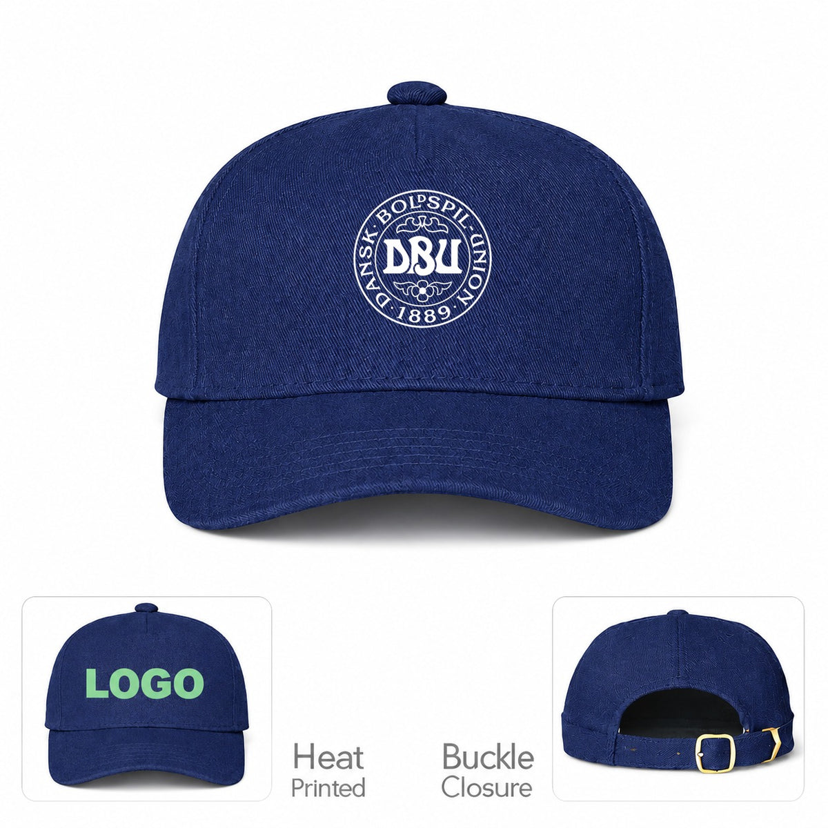 Denmark Soccer Dad Baseball Cap Hat - Navy