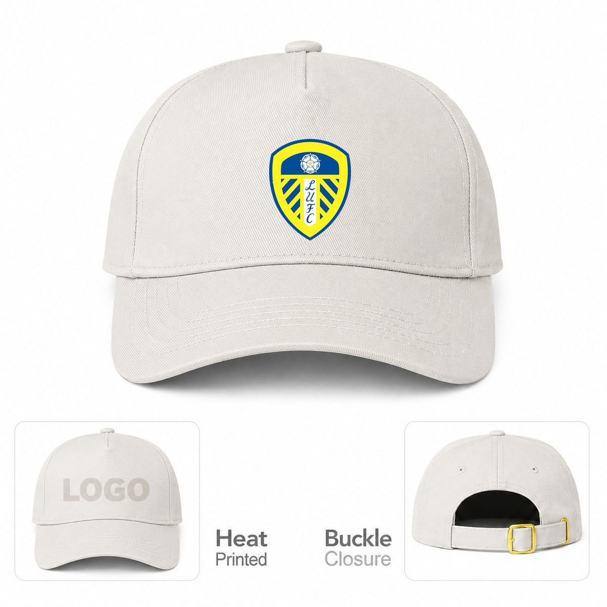 Leeds United Football Club Dad Baseball Cap Hat - Beige