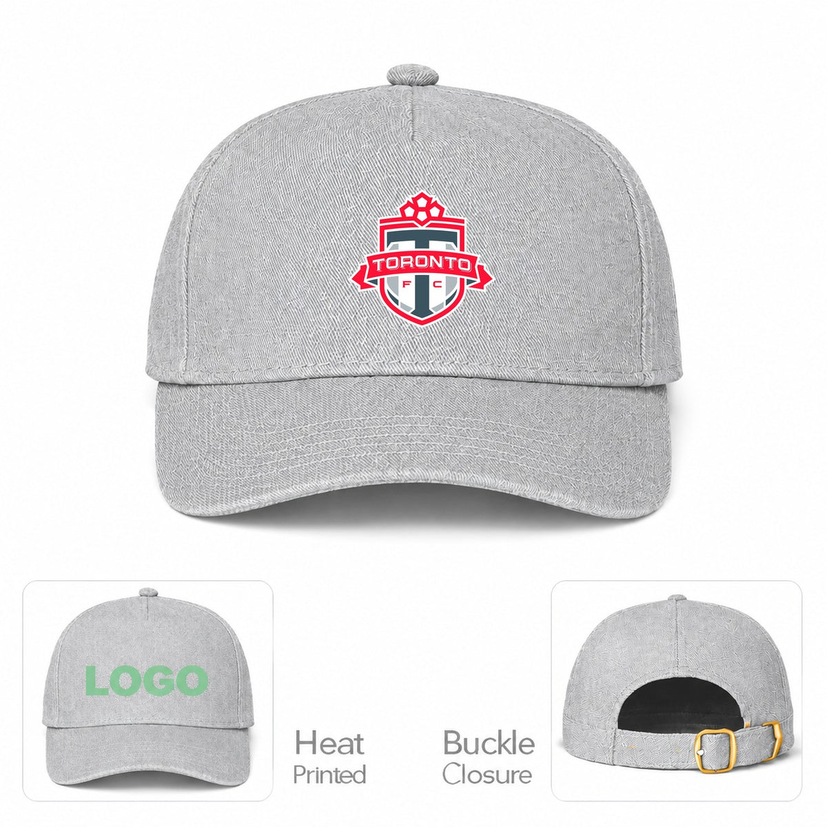 Toronto FC Dad Baseball Cap Hat - Gray