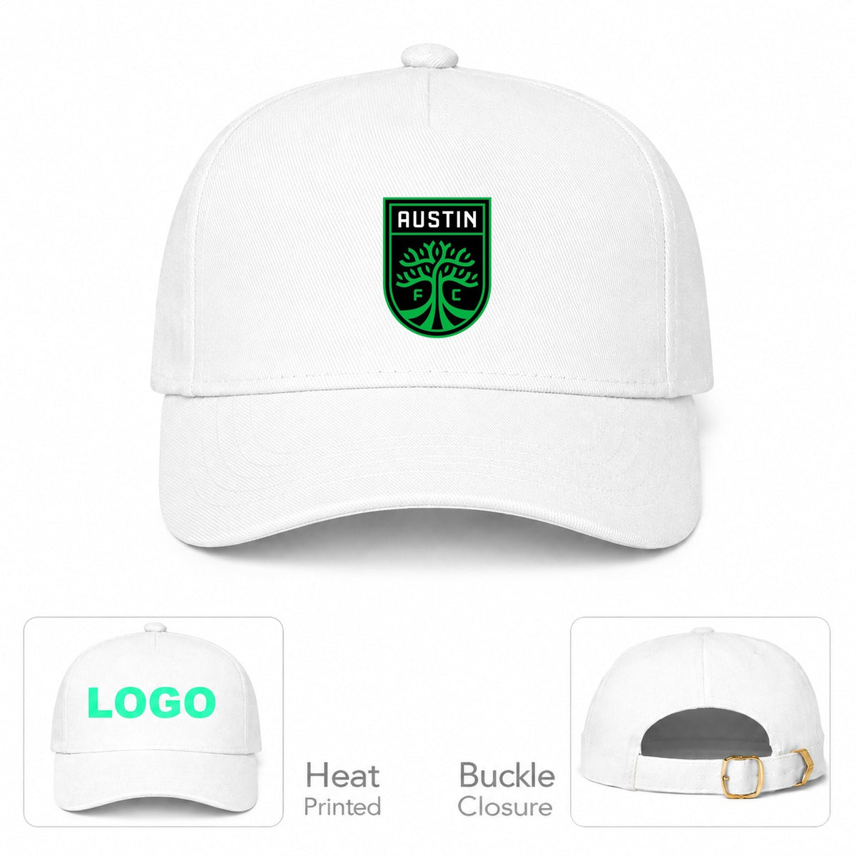 Austin FC Dad Baseball Cap Hat - White