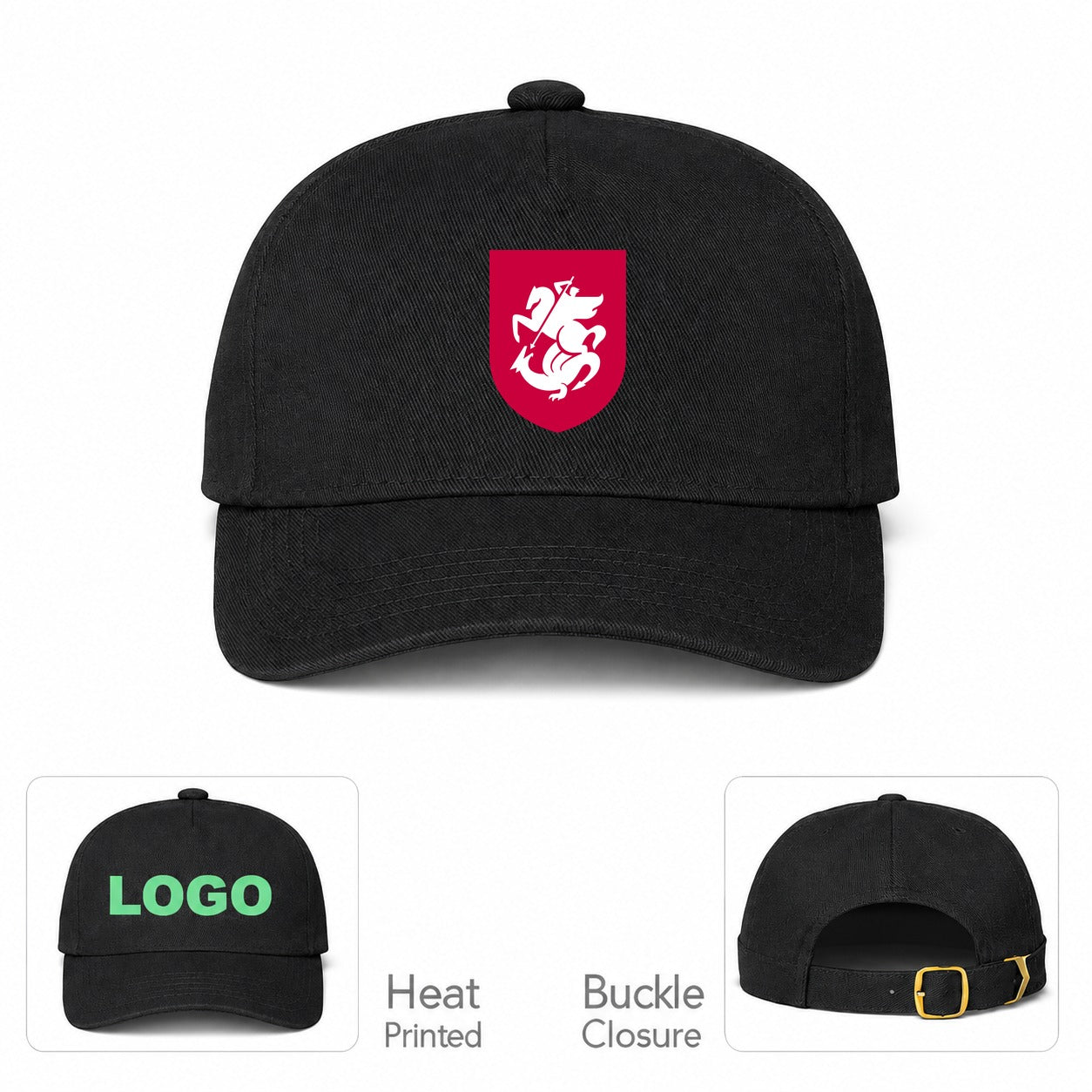 Georgia National Soccer Team Dad Baseball Cap Hat - Black