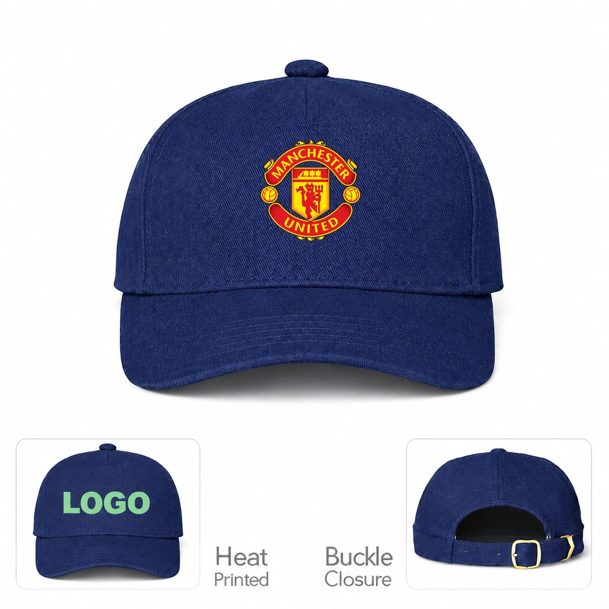 Manchester United Soccer Dad Baseball Cap Hat - Navy