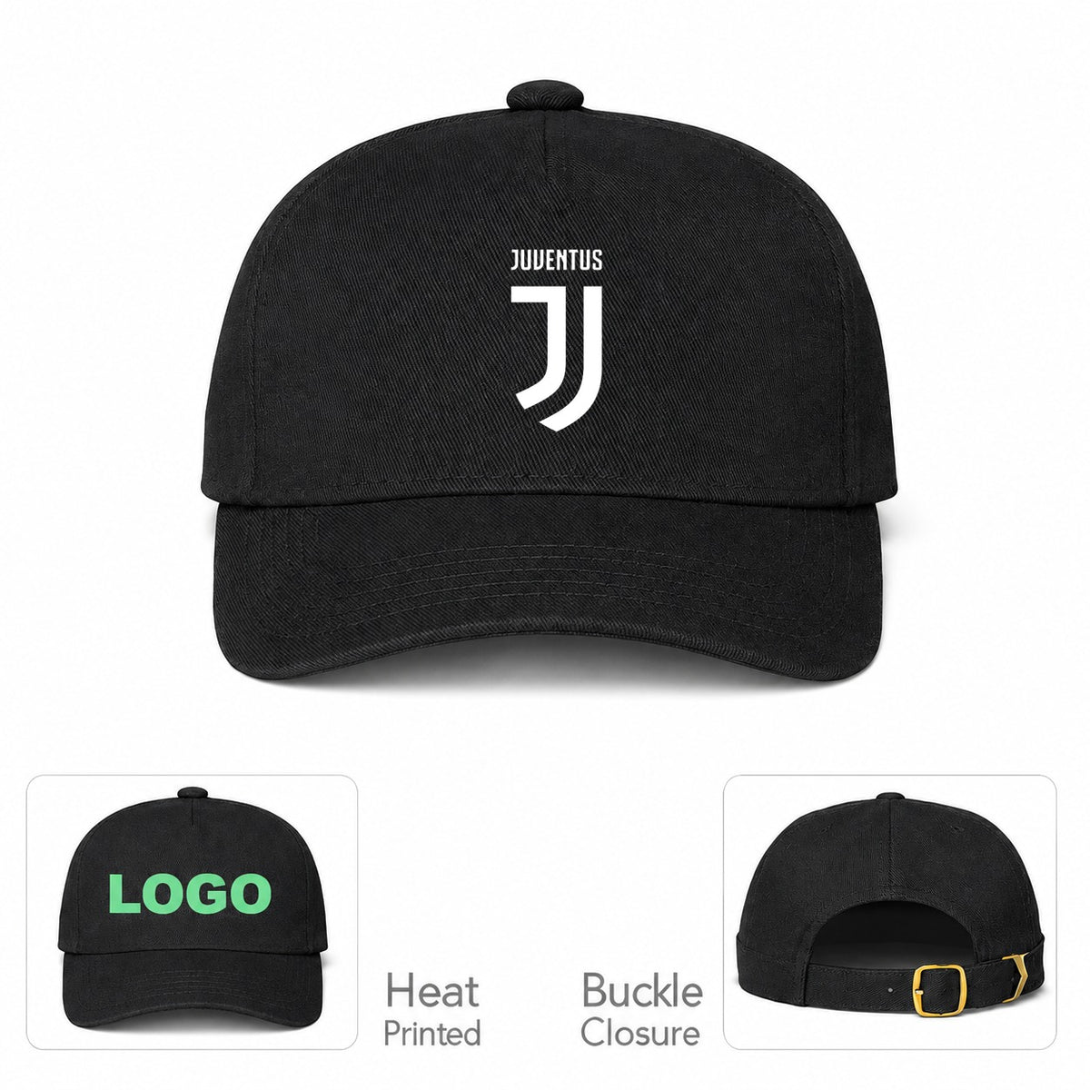 Juventus Soccer Dad Baseball Cap Hat - Black