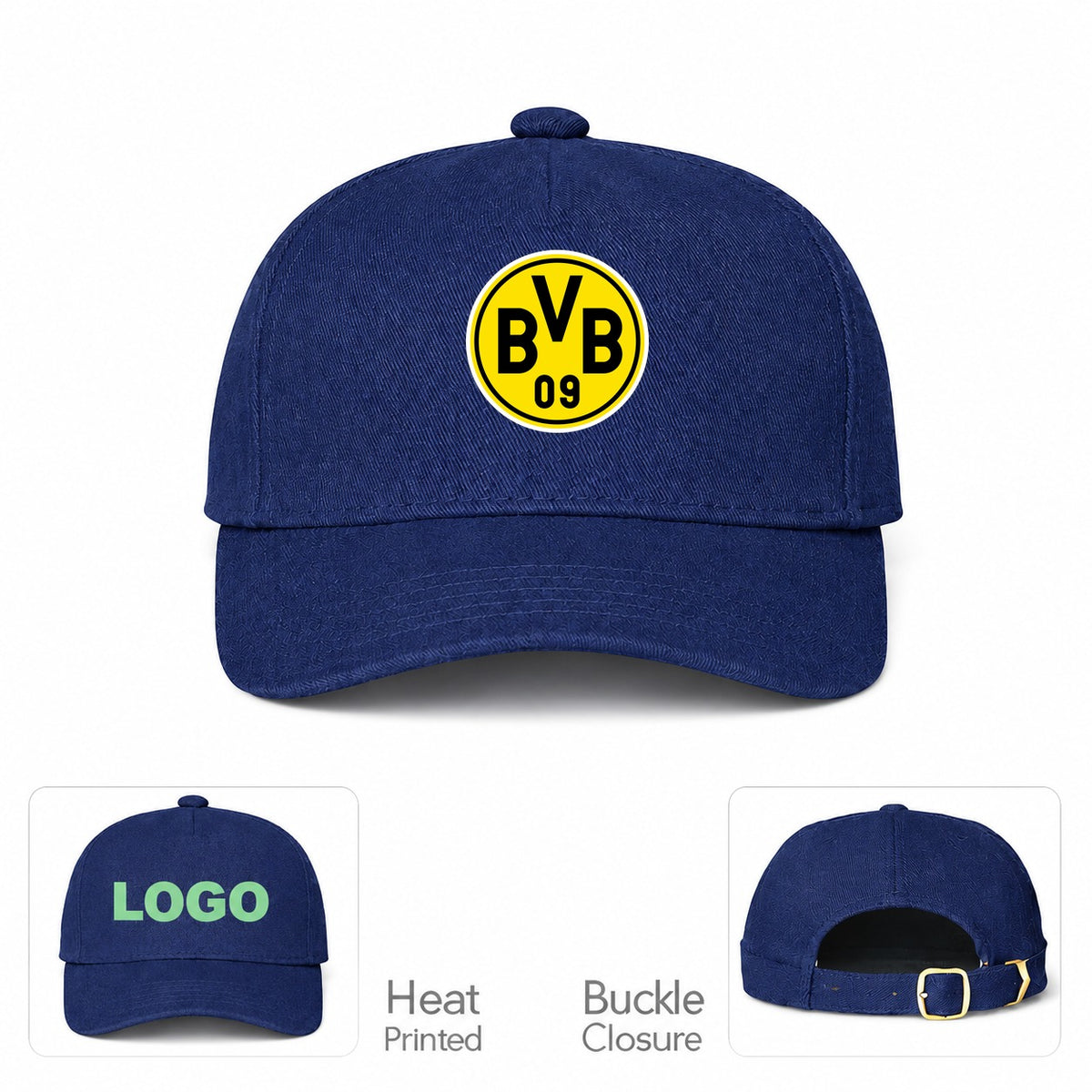 Borussia Dortmund BVB FC Dad Baseball Cap Hat - Navy