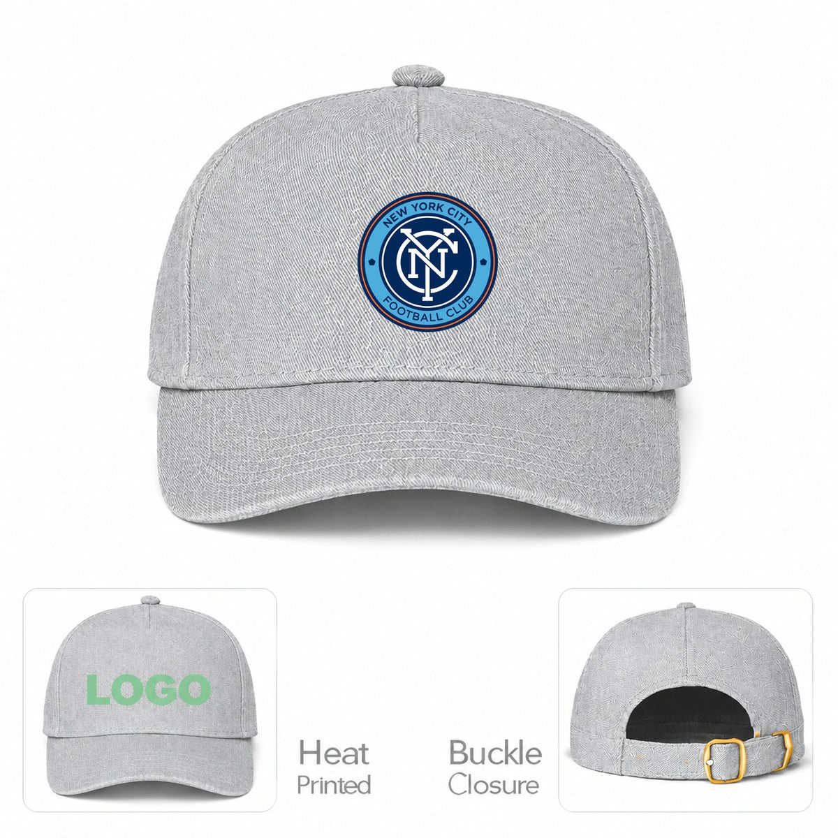 New York City FC Dad Baseball Cap Hat - Gray
