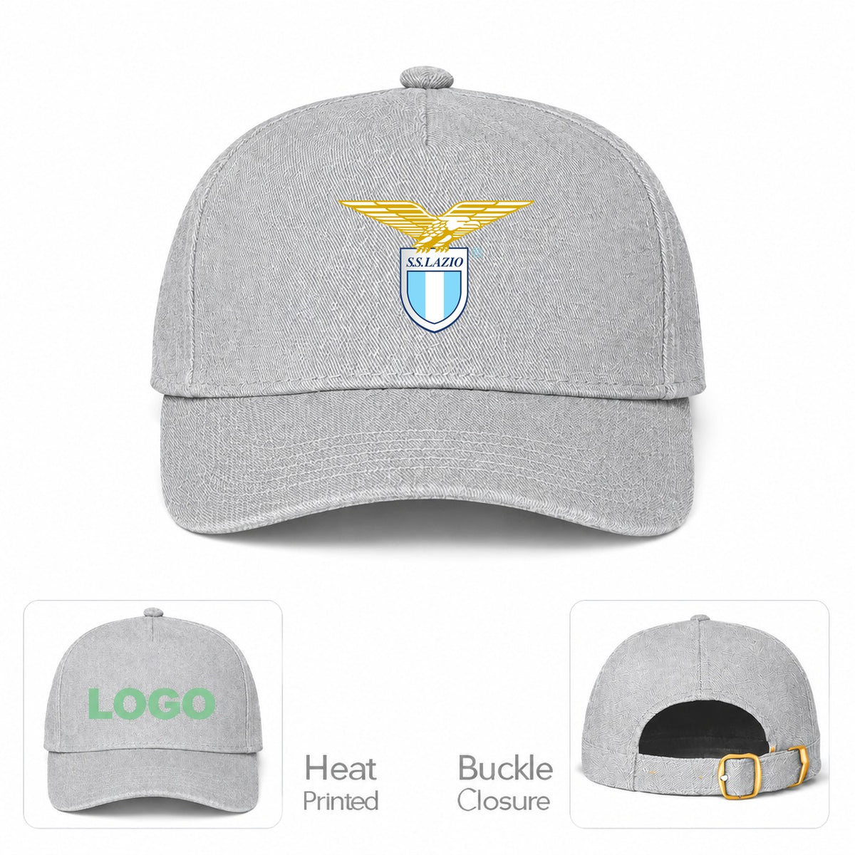 Lazio FC Dad Baseball Cap Hat - Gray