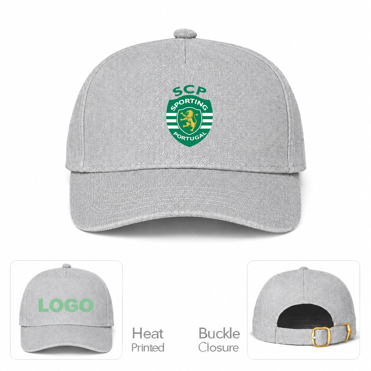 Sporting CP FC Dad Baseball Cap Hat - Gray