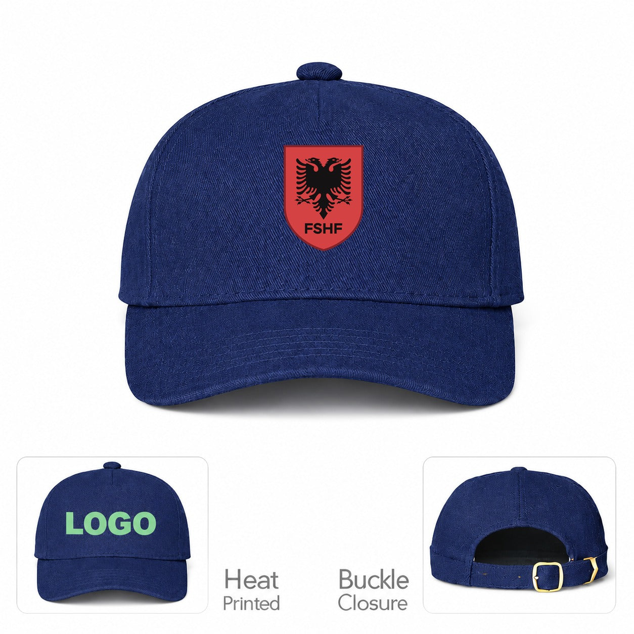 Albania National Soccer Team Dad Baseball Cap Hat - Navy