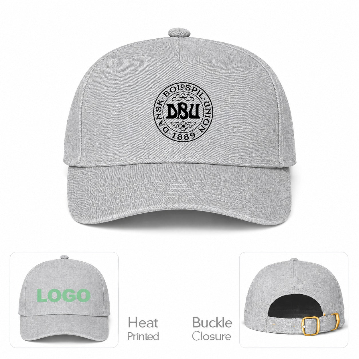 Denmark Soccer Dad Baseball Cap Hat - Gray