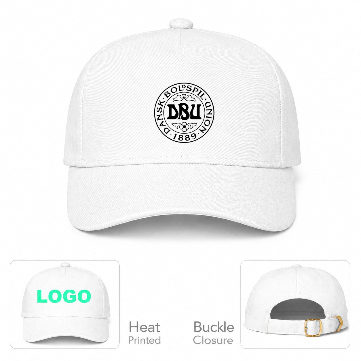 Denmark Soccer Dad Baseball Cap Hat - White