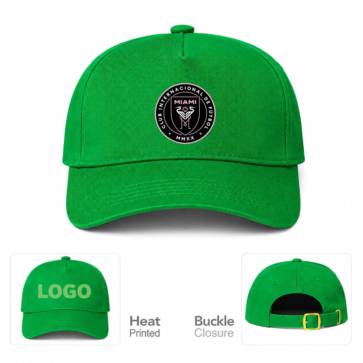 Inter Miami FC Dad Baseball Cap Hat - Kelly Green
