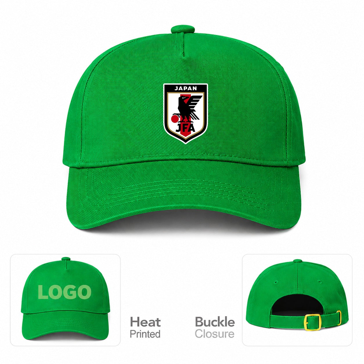 Japan National Soccer Team Dad Baseball Cap Hat - Kelly Green
