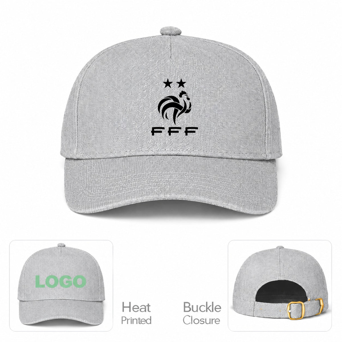France Soccer Dad Baseball Cap Hat - Gray