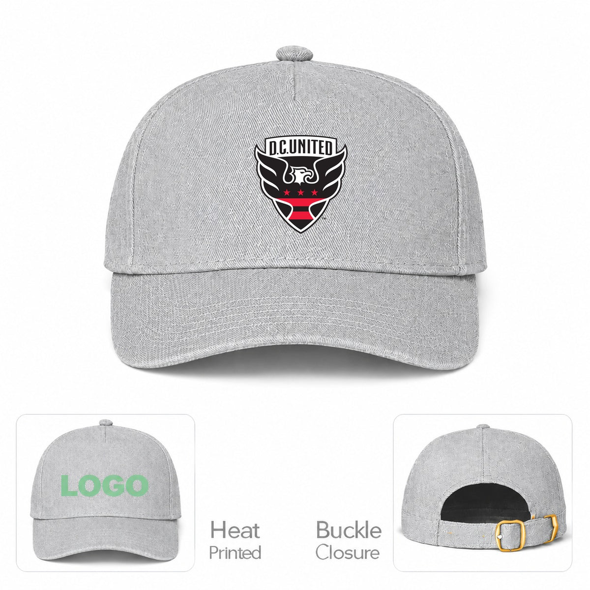 D.C. United FC Dad Baseball Cap Hat - Gray