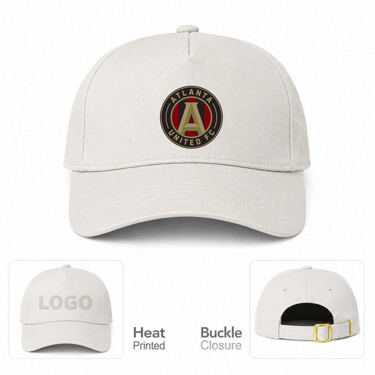 Atlanta United FC Dad Baseball Cap Hat - Beige