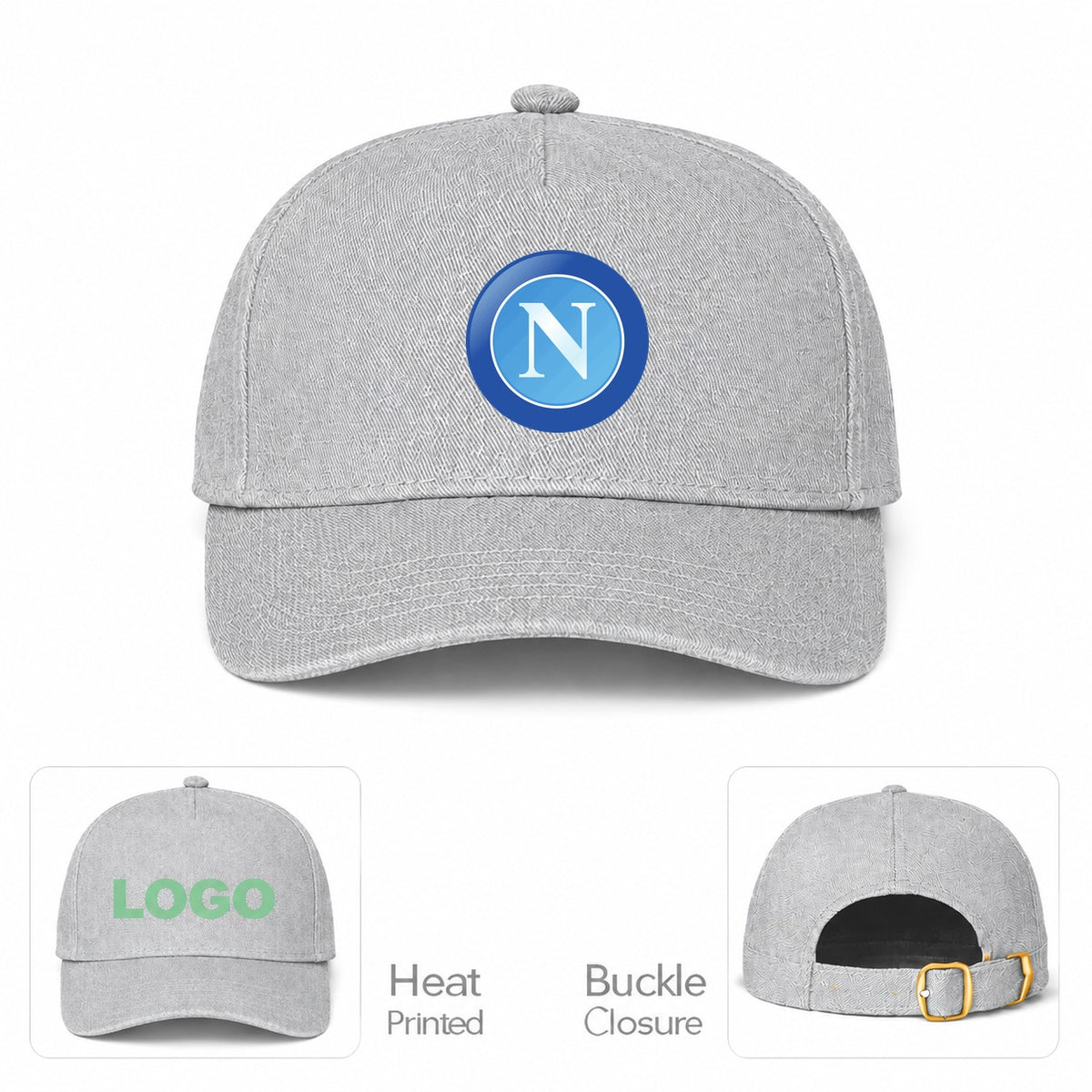 Napoli FC Dad Baseball Cap Hat - Gray