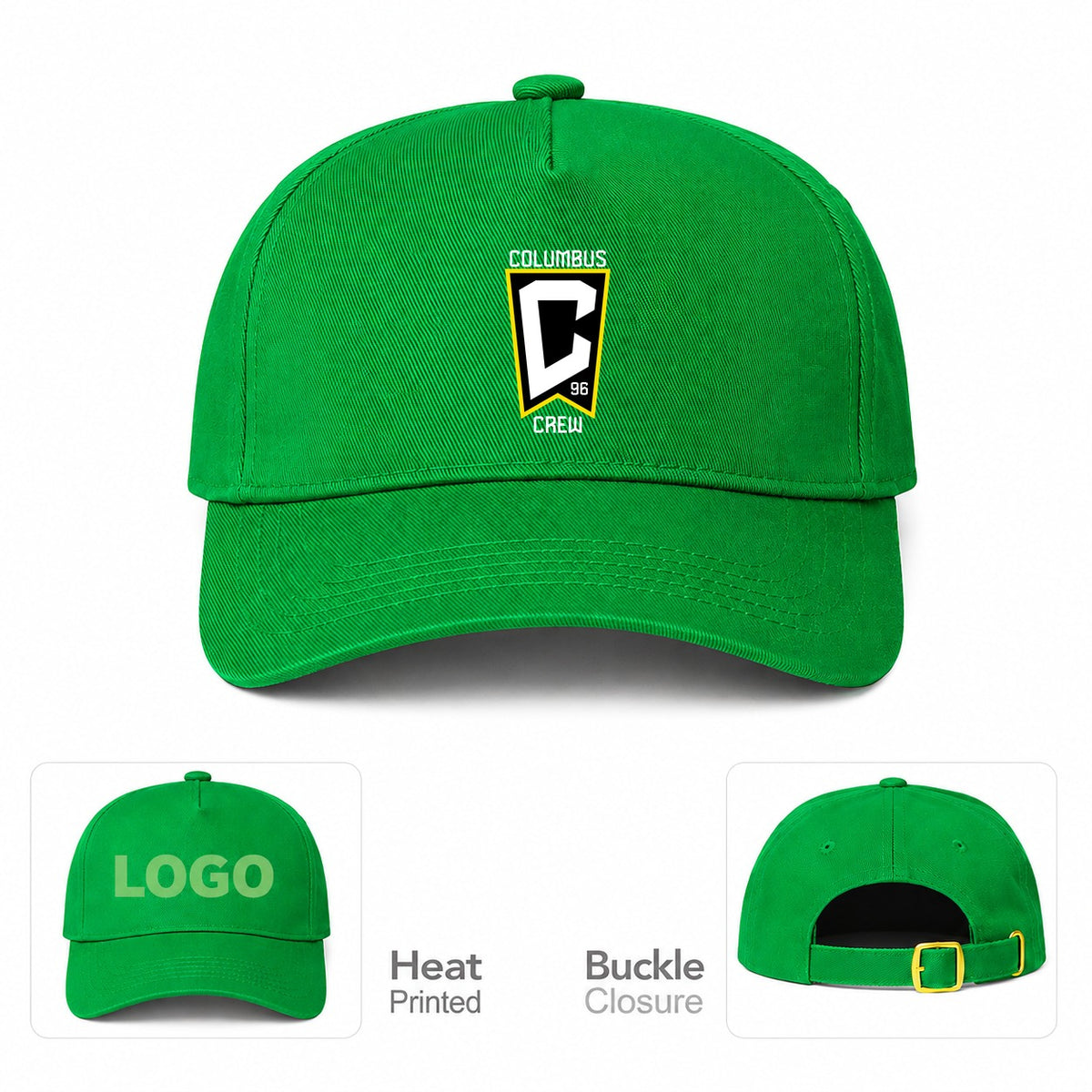 Columbus Crew FC Dad Baseball Cap Hat - Kelly Green