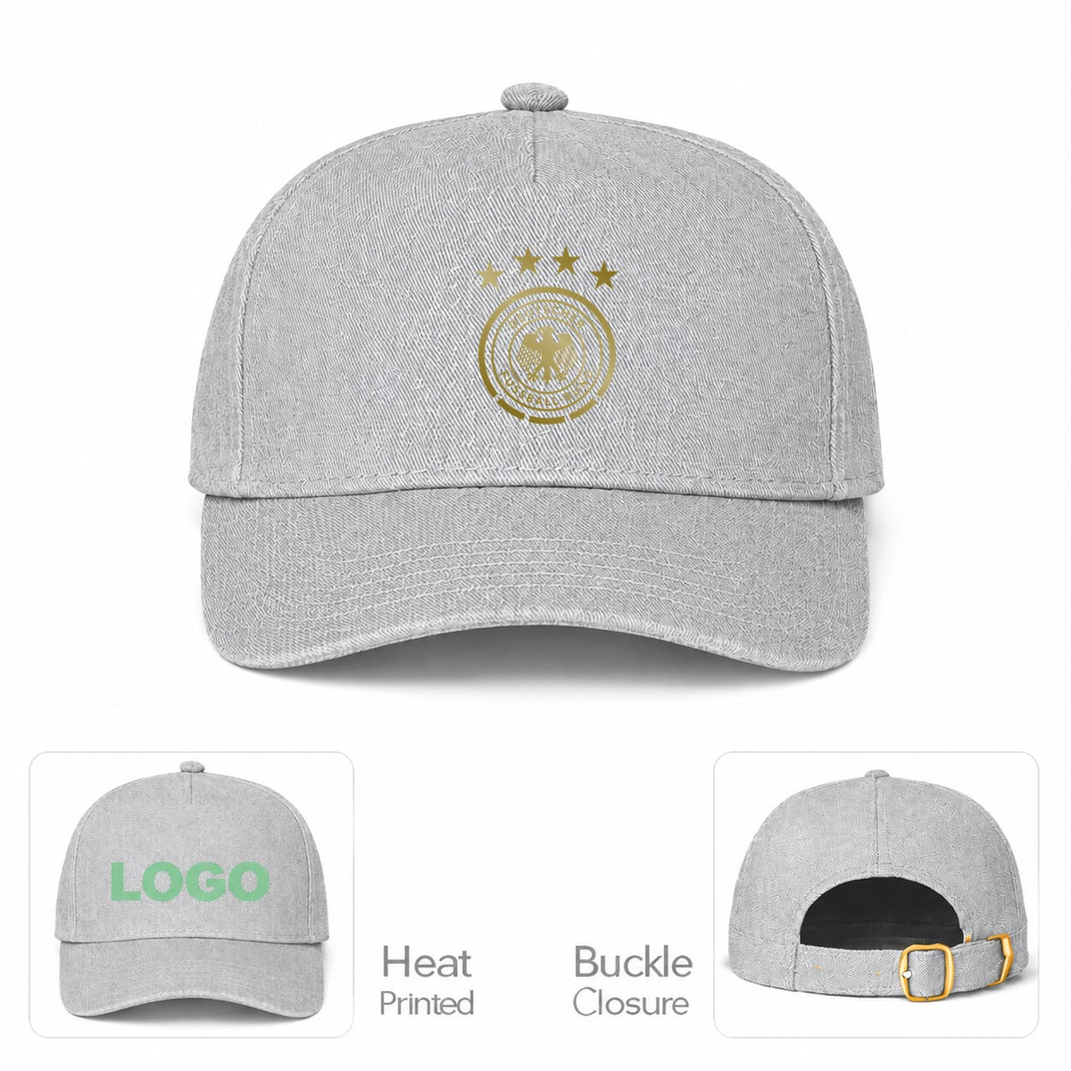Germany Soccer Dad Baseball Cap Hat - Gray