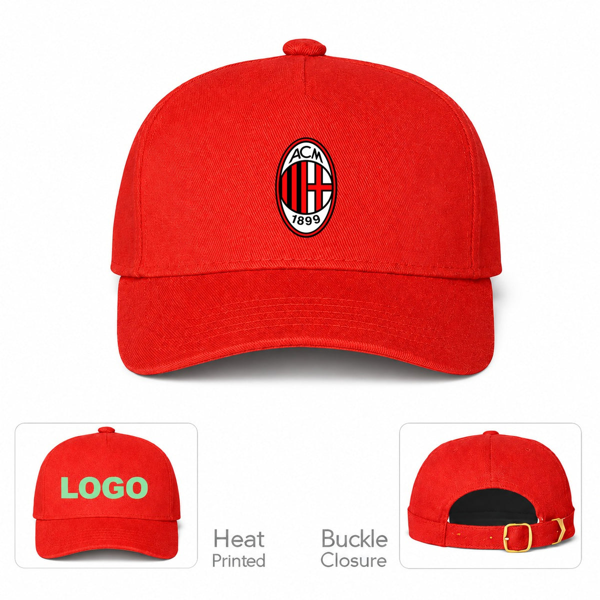 AC Milan Soccer Dad Baseball Cap Hat - Red