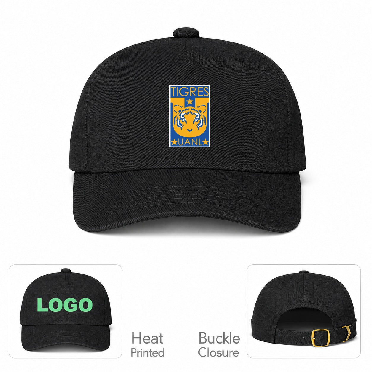 Tigres UANL FC Dad Baseball Cap Hat - Black