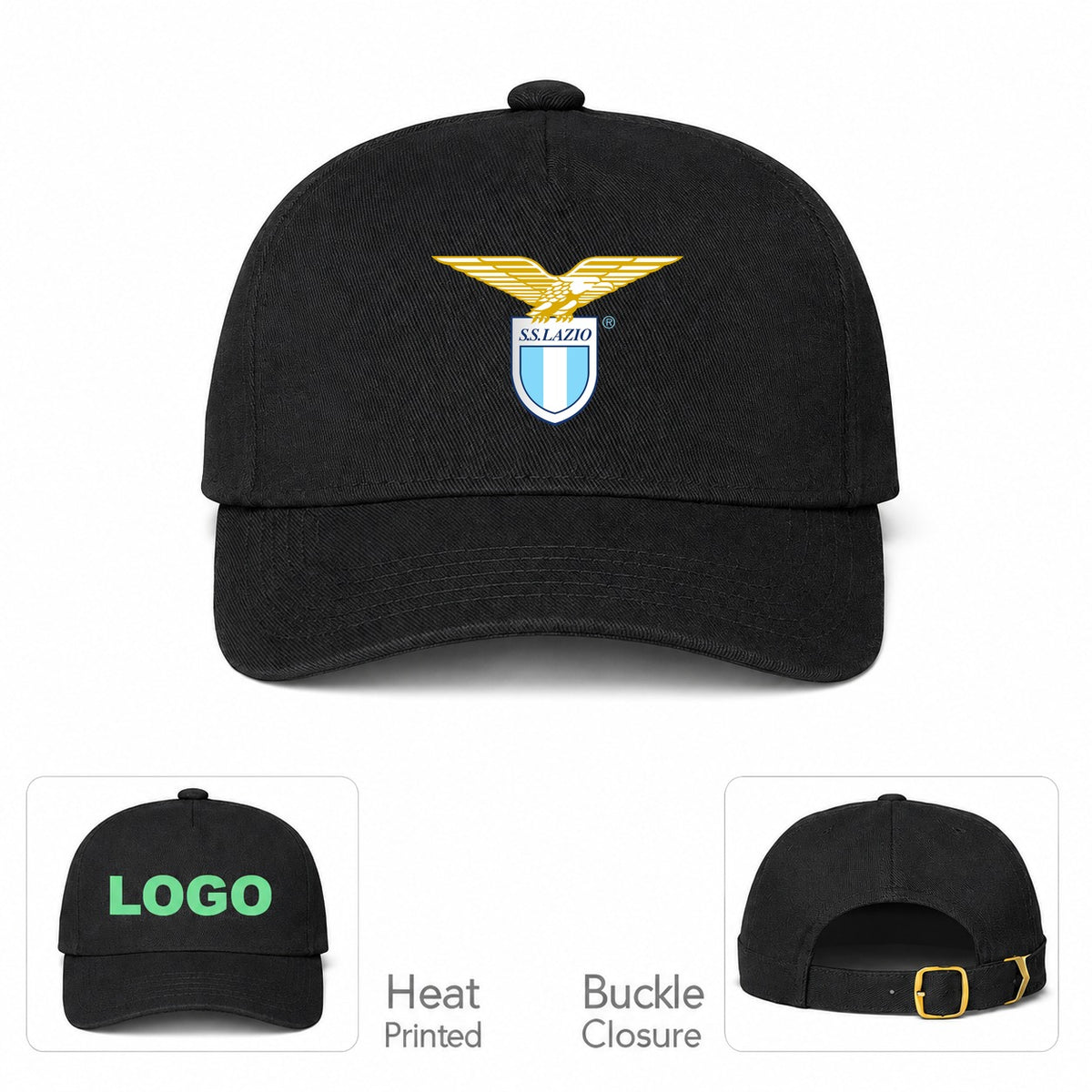 Lazio FC Dad Baseball Cap Hat - Black