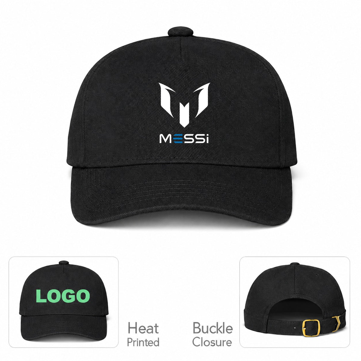 Lionel Messi Air Messi Soccer Dad Baseball Cap Hat - Black