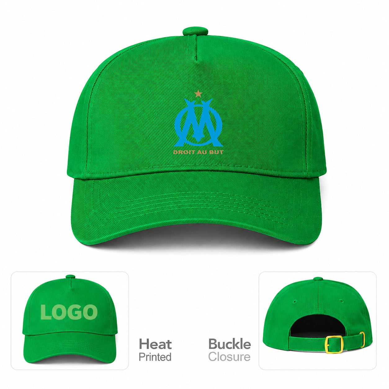 Olympique de Marseille FC Dad Baseball Cap Hat - Kelly Green