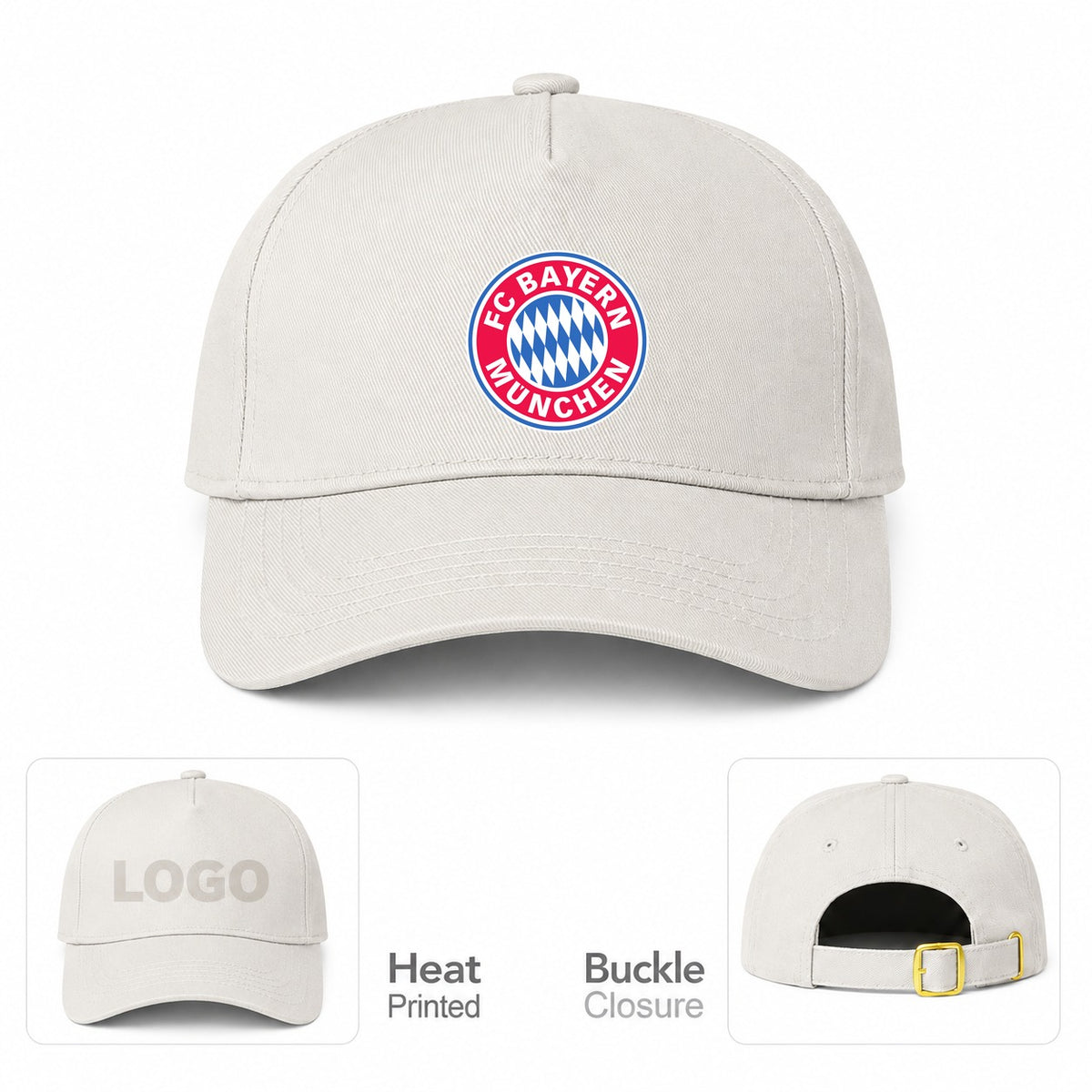 F.C. Bayern Munchen Soccer Dad Baseball Cap Hat - Beige
