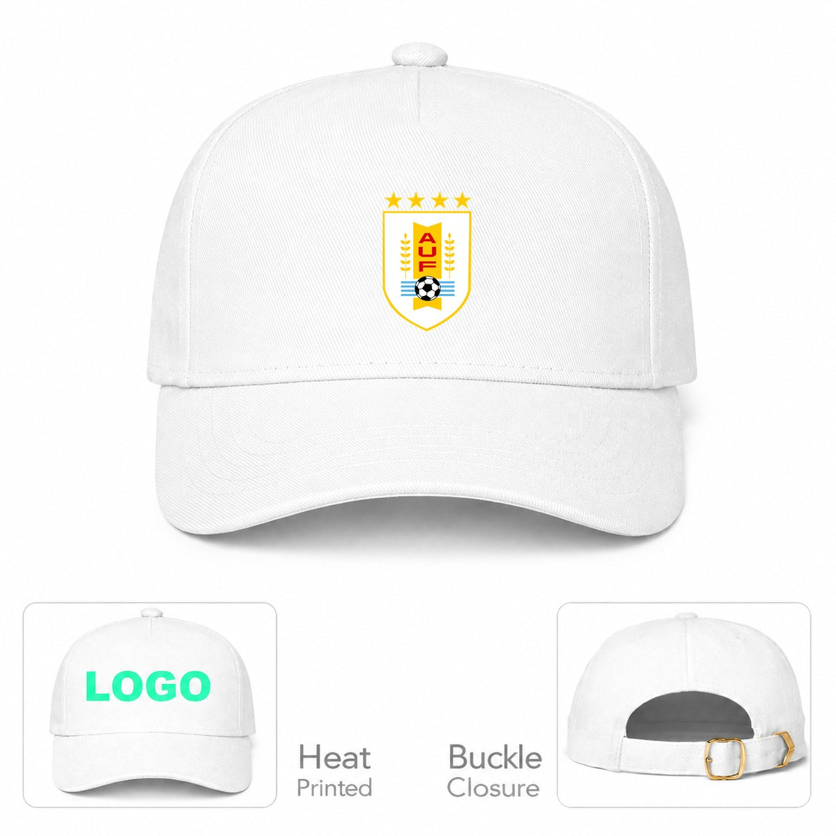 Uruguay National Soccer Team Dad Baseball Cap Hat - White