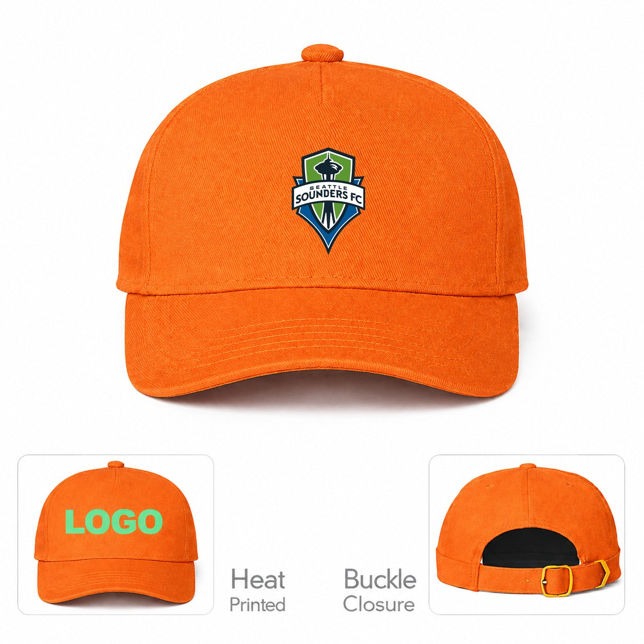 Seattle Sounders FC Dad Baseball Cap Hat - Orange