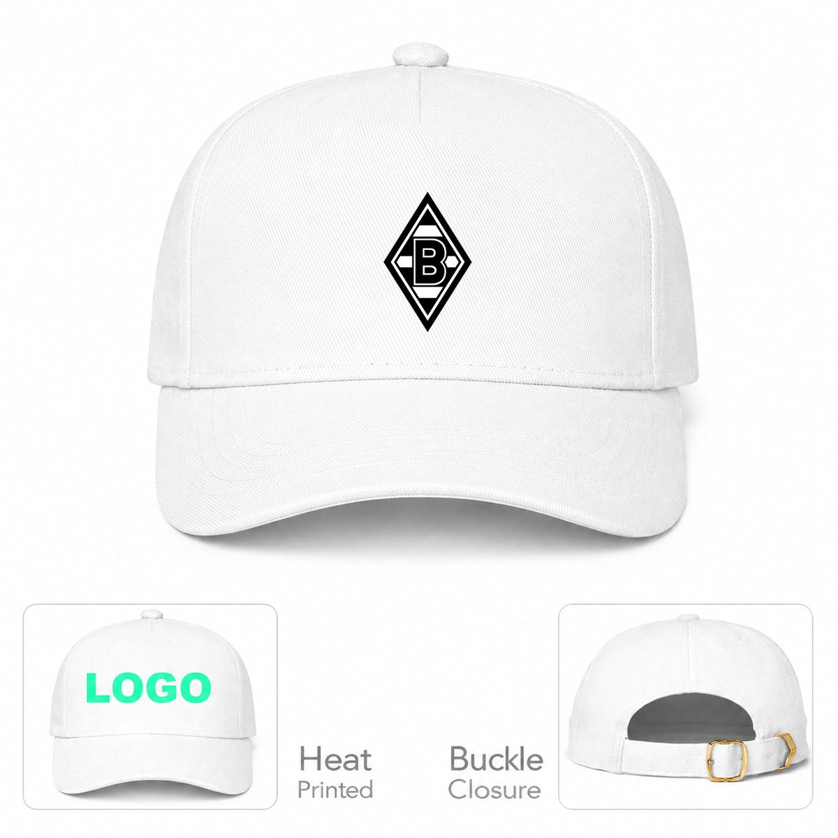 Borussia Monchengladbach FC Dad Baseball Cap Hat - White