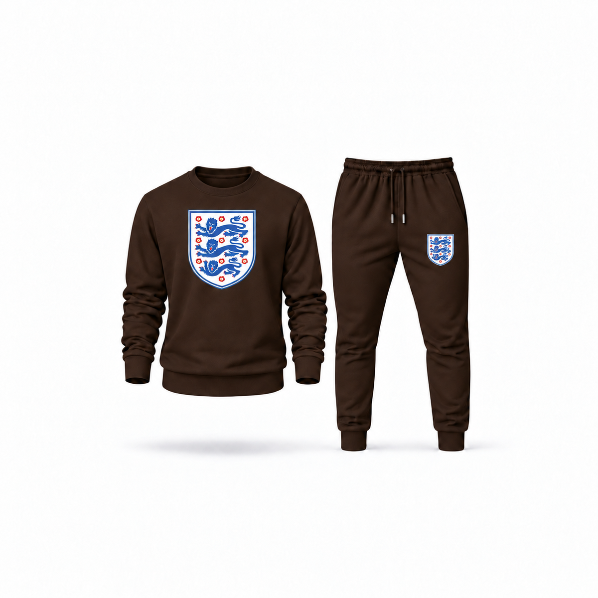 Men's England Football National Team Sweatshirt Joggers Set | Color: Brown | Main