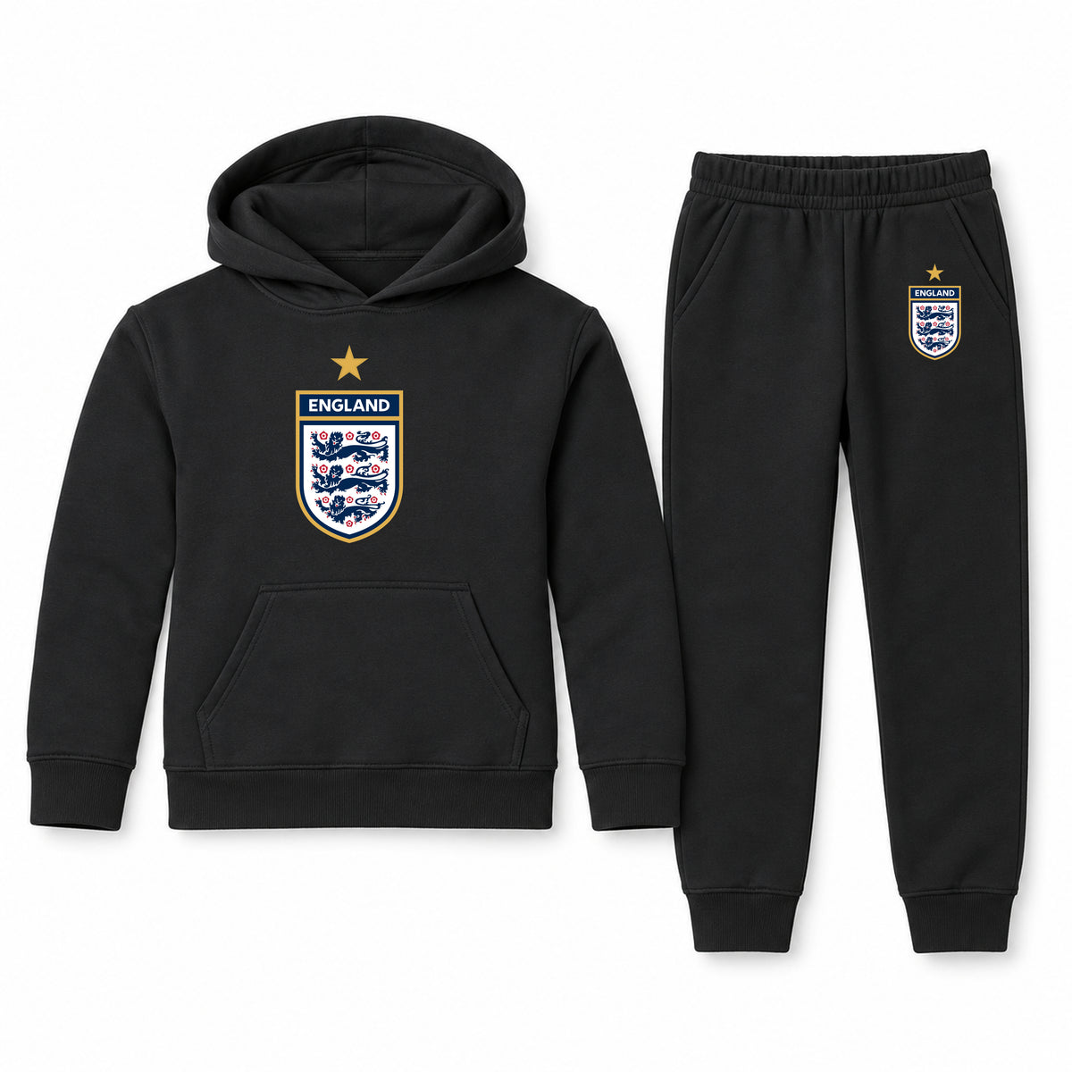England National Soccer Team youth hoodie jogger set, Black, Youth Large ages 10–12