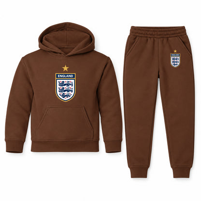 England National Soccer Team youth hoodie jogger set, Brown, Youth Large ages 10–12