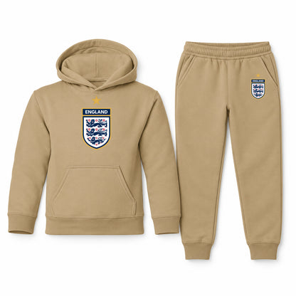 England National Soccer Team youth hoodie jogger set, Khaki, Youth Large ages 10–12