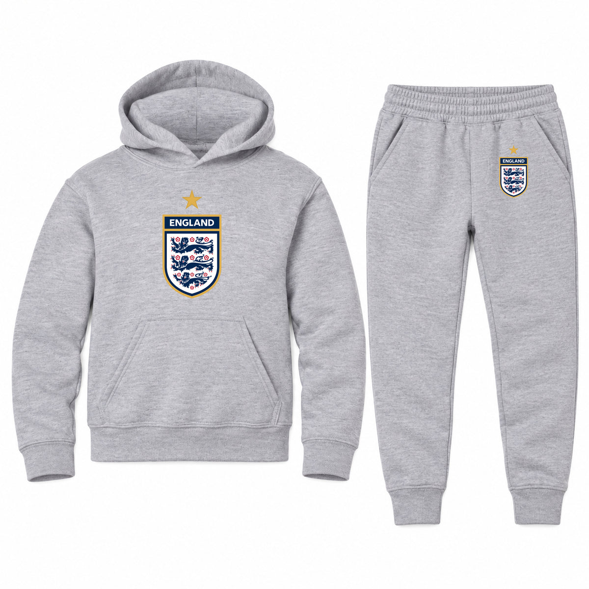 England National Soccer Team youth hoodie jogger set, Sports Grey, Youth Large ages 10–12