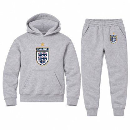 England National Soccer Team youth hoodie jogger set, Sports Grey, Youth Large ages 10–12